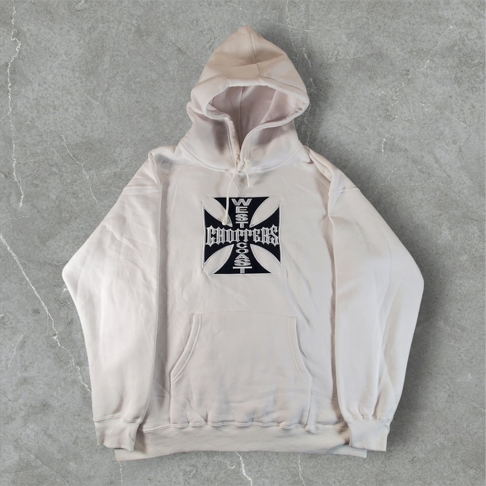 Vintage West Coast Choppers Hoodie Mens XXL White 90s Jesse Who Y2K Cross Grunge
